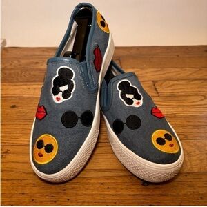 Alice + Olivia Embroidered Platform Sneaker Size 7